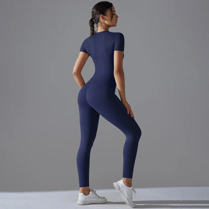Quick-Drying Gym Leggings Set Yoga Suit Sports Set Sleeve Breathable Stretchy GYM Yoga Slim Fitness Active Top Tight Yoga Pant