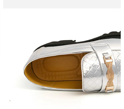 British Style Gold Luxury Loafers For Man Leather Shoes Design Pointed Toe Men's Dress Shoes Casual Wedding Formal Shoes Men