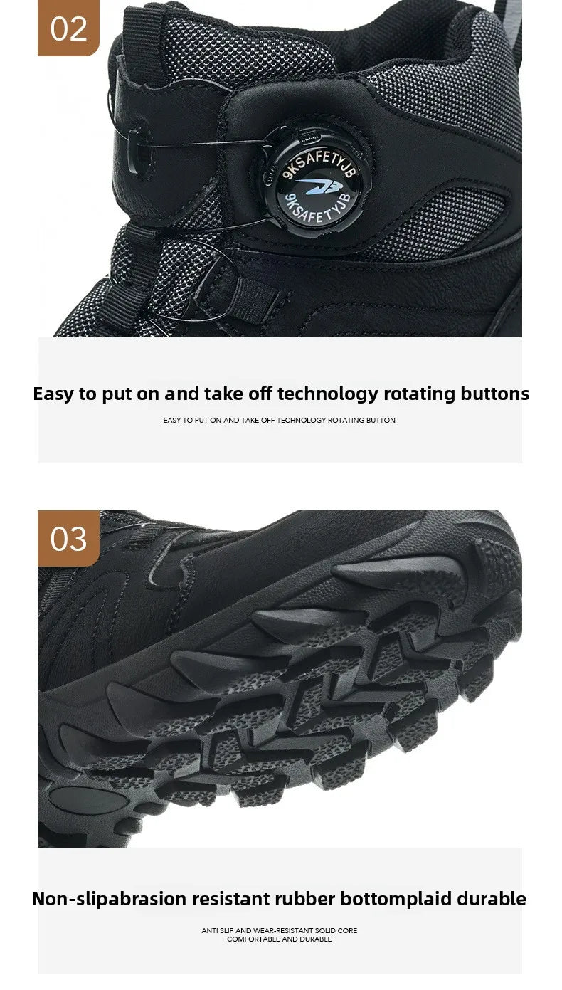 Work Safety Shoes Smash-proof and Puncture-proof Sports Safety Shoes Outdoor Mountaineering Wear-resistant Steel Boots