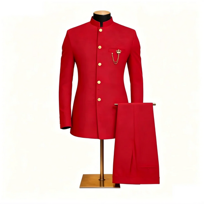 Men's 2-Piece Suit Casual Business Solid Color Turn-Down Collar Single Button Blazer Pants Ensemble Moda Masculina