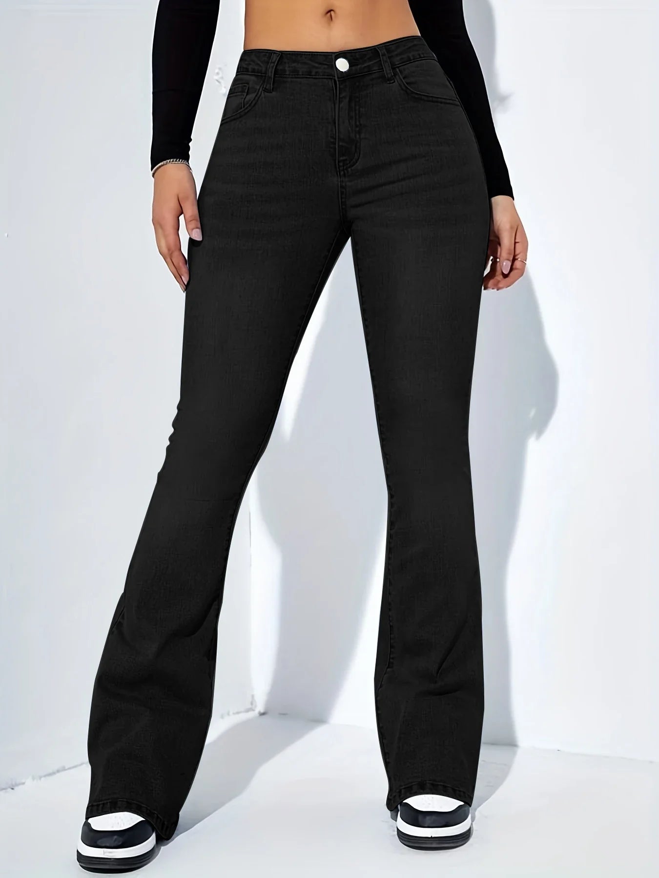 Women's jeans high waist stretch comfortable flared pants Denim pants