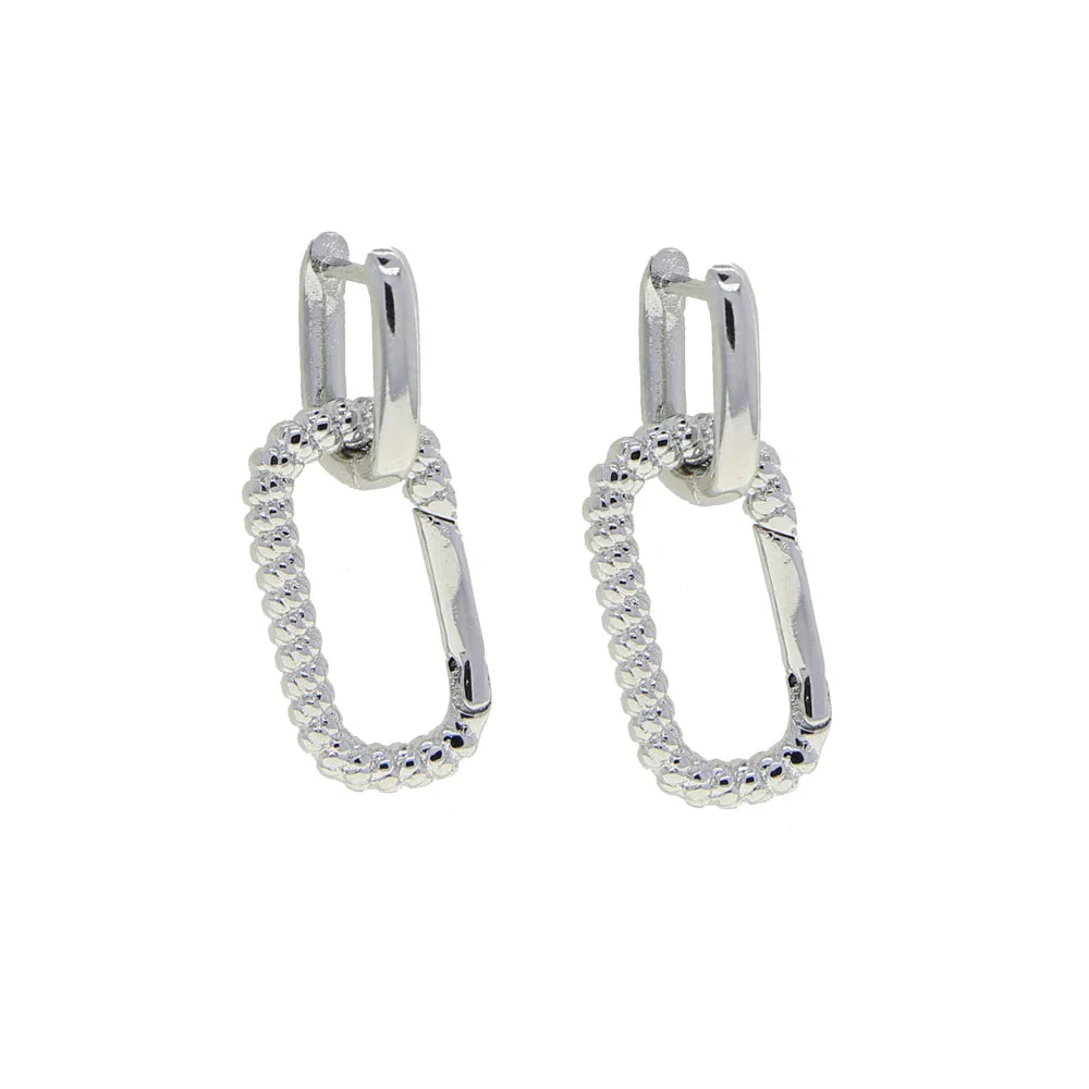 Korean Style Fashion Paper Clip Designer Jewelry Hoop Dangle Earrings for Women Cubic Zirconia Gold Platinum Plated Color