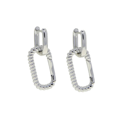 Korean Style Fashion Paper Clip Designer Jewelry Hoop Dangle Earrings for Women Cubic Zirconia Gold Platinum Plated Color