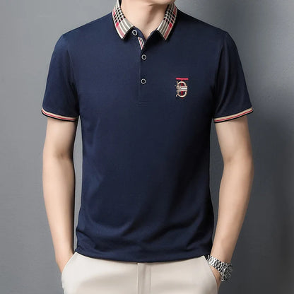 Men's Summer New Embroidered Short Sleeved Polo Shirt Luxury Brand Trendy Casual Lapel T-Shirt Breathable Top Men's Clothing