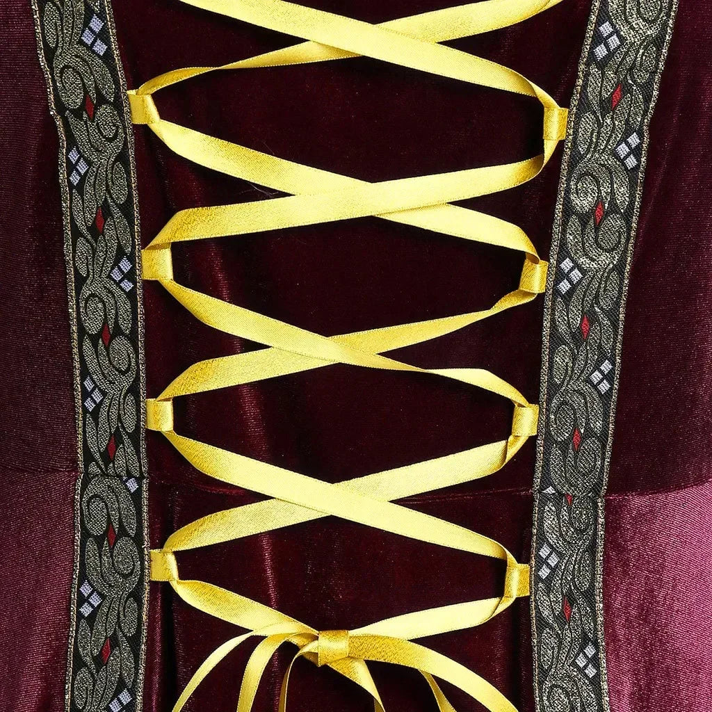Halloween Women Dress Costumes For Women Long Sleeve Medieval Cosplay Vintage Vampire Witch Victorian Gothi Bandage Dress
