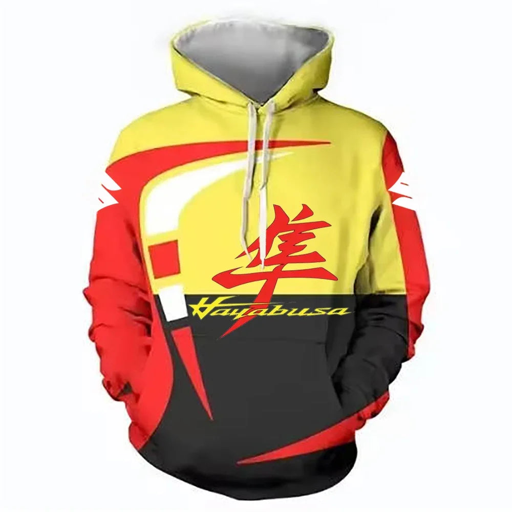 Moletom masculino, moda urbana, casual, esportivo, com estampa 3D, moda outdoor, roupas de corrida de rua de motocicleta Suzuki Enduro