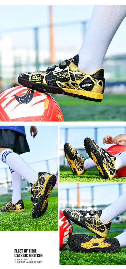 Kids Soccer Shoes Society TF/FG School Football Boots Cleats Grass Sneakers Boy Girl Outdoor Athletic Training Sports Footwear