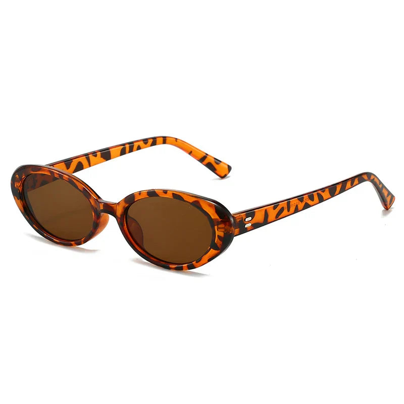 Retro Vintage Oval Sunglasses Woman 2024 Brand Designer Round Sun Glasses Men UV400 Punk Style Luxury Eyewear Female Oculus