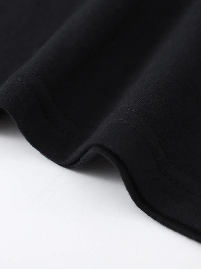 Men's summer 100 cotton fashionable casual sports loose plus size simple letter printed round neck short sleeved T-shirt top