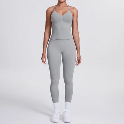 2 Piece Yoga Clothes Women Tracksuit Athletic Wear Pilates Fitness Suit Gym Workout Push Up Clothes Sports Bra Leggings Suit