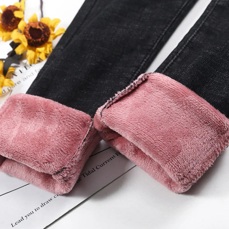 Thermal Jeans Winter Snow Warm Plush Stretch Jeans