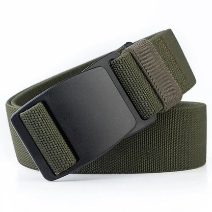 Mens Stretch Belt Invisible Casual Web Belt Quick Release Flat Plastic Buckle 4mm Thick 3.8cm Wide Casual Canvas Belt Men's Belt
