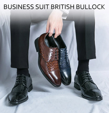 Fashion Brogue Shoes Dress Wedding Social Office Leather Shoes For Men Classic Casual Business Party Formal Leather Shoes Man
