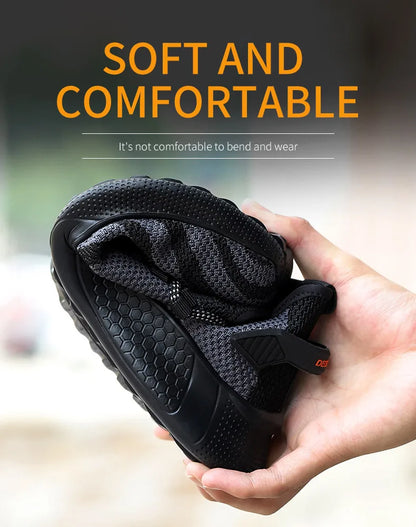Men Work Safety Shoes Anti-puncture Protective Shoes Men Indestructible Work Shoes Men Boots Lightweight Breathable Safety Boots