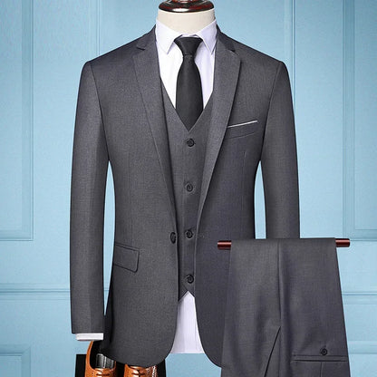 The New Store Offers Discounted Prices  Casual Formal Business Men's Fashionable Gentleman Solid Color All-season Fitted Suit