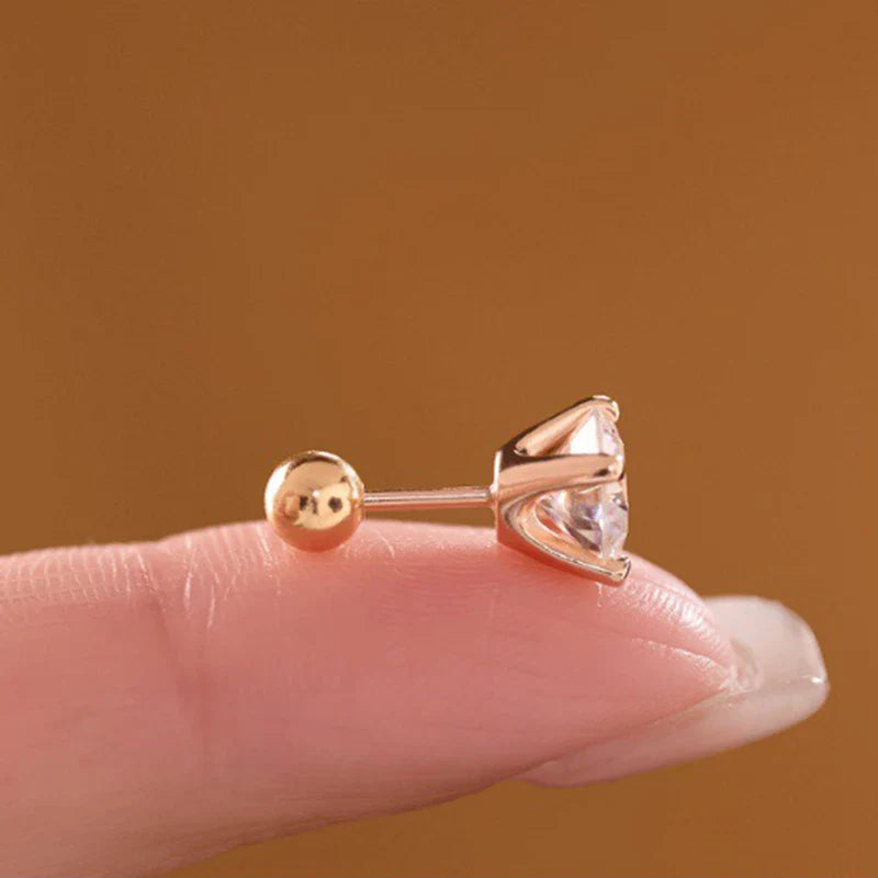 4 Prong GRA Certified 0.3-2CT D Color Moissanite Earrings for Women Men 925 Silver Plated 18K Gold Party Ear Studs Gift