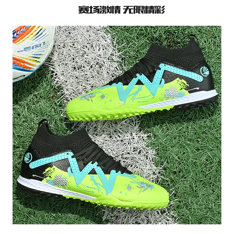 Men New TF Football Boots Society Indoor Original Top Quality Non Slip Male Soccer Shoes Sneakers Ultralight Breathable Ankle