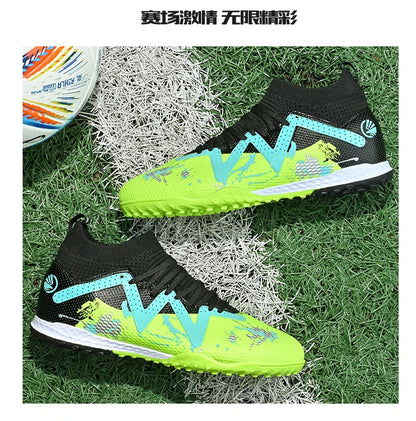 Men New TF Football Boots Society Indoor Original Top Quality Non Slip Male Soccer Shoes Sneakers Ultralight Breathable Ankle
