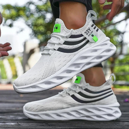 Men's Summer Breathable Mesh Shoes Lightweight Non Slip Knit Running Sneakers Trendy Aesthetic Focused Jogging Basketball Shoes