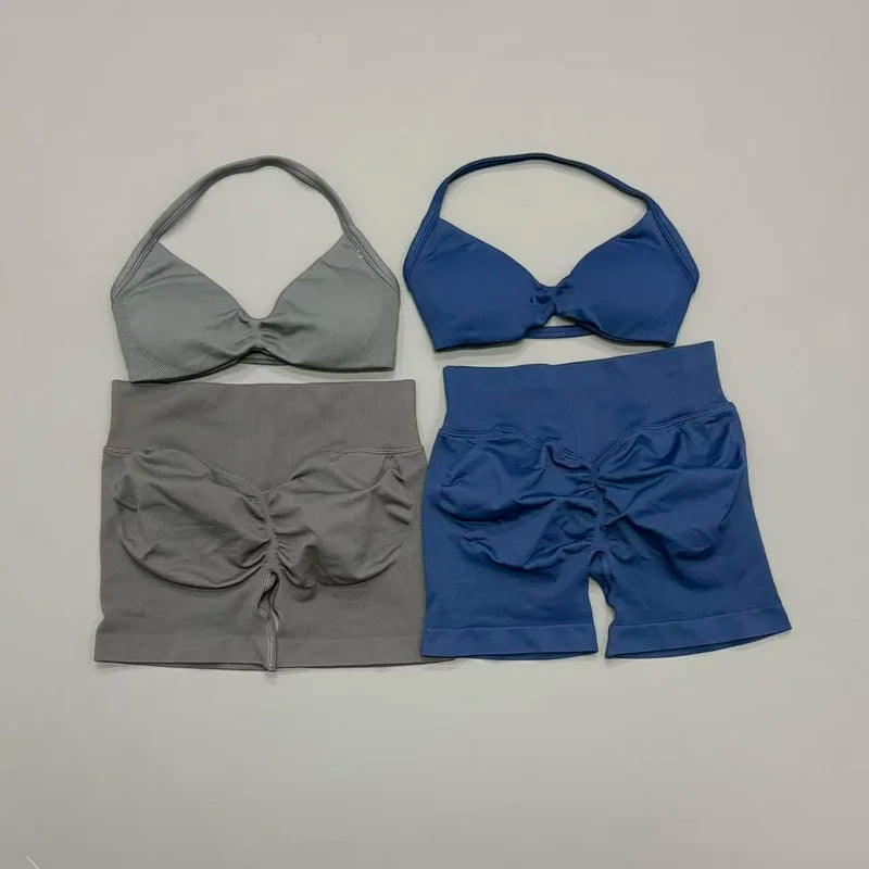 2 Piece Yoga Sets Women  Low Waist Seamless Push Up Bra Scrunch Butt Lift No Digging Comfortable Gym Running Tracksuits
