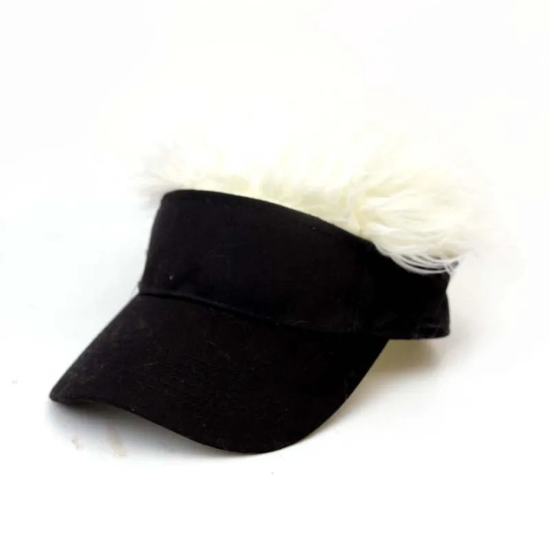 New Unisex Casual Camouflage Visor Hat Men Women Adjustable Sun Sunshade Hip Hop Baseball Cap With Spiked Hairs Wigs Casquatte