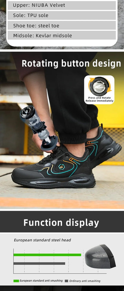 Safety Shoes Impact-Resistant & Puncture-Resistant Steel Toe Safety Shoes Export New Style Knob Shoes Wear-Resistant Shoes
