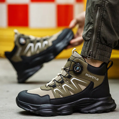 Men's Work Shoes Steel Resistant Anti-Puncture Anti-smash Toe Boots Slip Light Weight Safety Shoes Comfortable Men Shoes 40-46