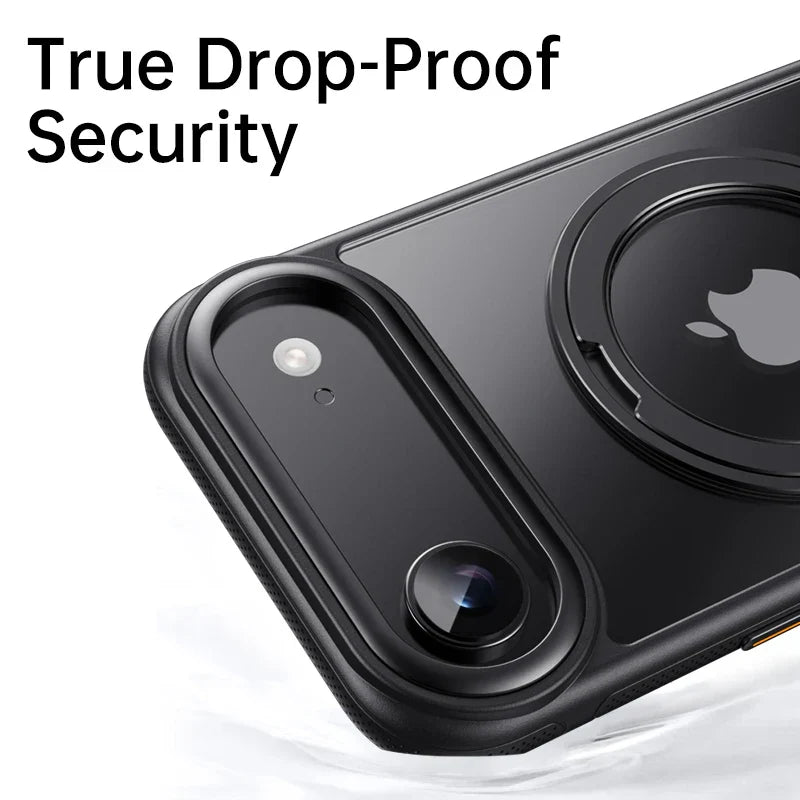 360° transparent Round ring Case for IPhone 12 13 14 15 16 Pro Max Fall prevention funda Cover sling Metal buttons 17 Air case