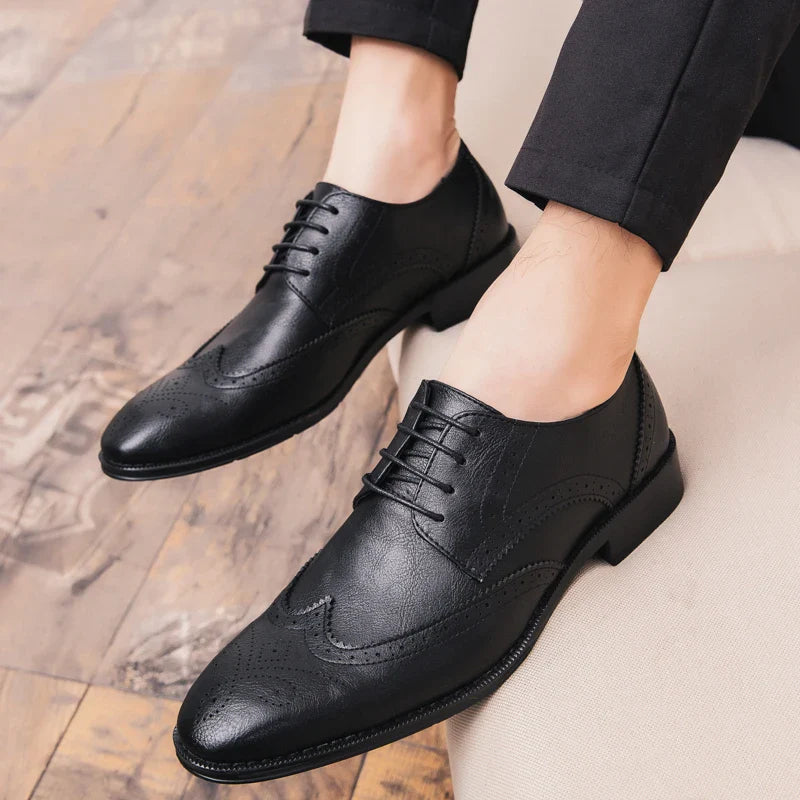 Men's Dress Shoes High Quality Oxford Leather Shoes Men Classic Casual Business Brogues Leahter Shoes Men Wedding Formal Shoes