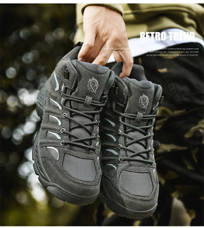 New Men's Boots Fashion Outdoor Boots Breathable Hiking Boots Autumn Shoes Sneakers lightweight Non-slip Men Desert Ankle Boots