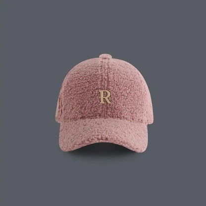 Baseball Cap Winter Hats For Women Men Unisex Letter Metal Logo Imitation Cashmere Keep Warm Simple Casual Winter Cap New Velvet