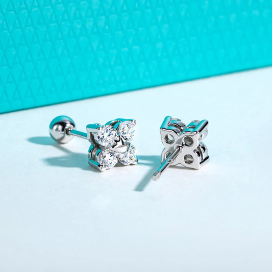 0.8cttw D Color Moissanite Diamond 925 Sterling Silver With Cer Classic Cross Stud Earrings for Woman Jewelry Wholesale