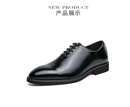 New Red Sole Brogue Shoes Men Black Business Mens Formal Shoes Lace-up Round Toe Spring/Autumn