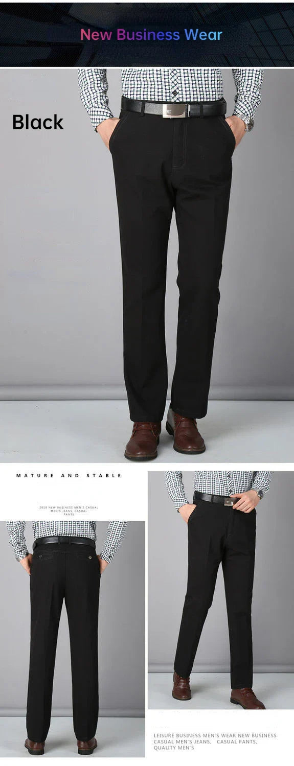 Men's Summer Thin Casual Suit Pants Autumn Thick 100% Cotton Classic Business Fashion Stretch Trousers Male Brand Clothes