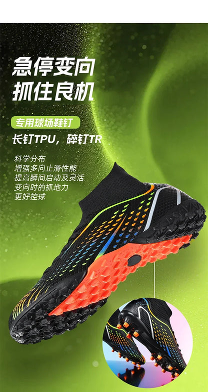 Men Football Boots Professional Turf Futsal Match Grass Unisex Outdoor Training Soccer Shoes Soccer Cleats Non-slip Breathable