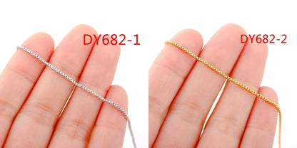 5Pcs/Lot Stainless Steel Bead Rope Link/Cuban/Paperclip Links Snake Chain Necklace Diy Women Jewelry 18K Gold Color Neck Chains