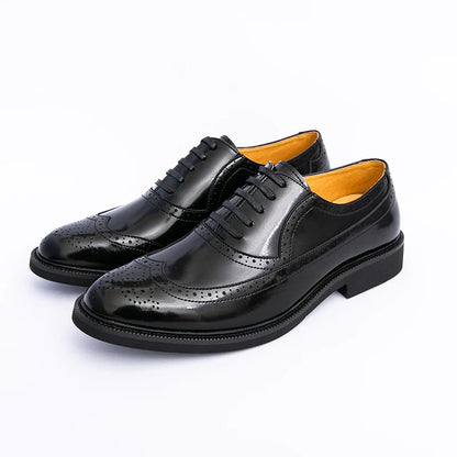 Men Suit Casual Shoes Luxury Men Brogue Dress Shoes Formal Business Leather Shoes Men Brown Wedding Italian Banquet Shoe Size 46