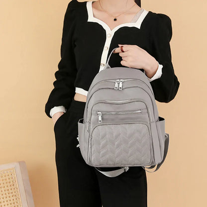 Men's and women's fashionable backpack made of nylon, suitable for travel, tourism and photography. It has multiple pockets.