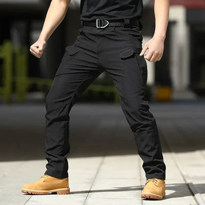 Men'S Tactical Cargo Pants - Softshell, Stretchy Fabric, Multiple Pockets, Button Fly, No Belt, All-Season Outdoor Training Pant