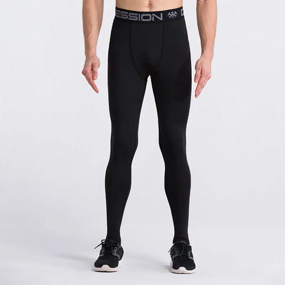 Mens Gym Compression Leggings Sport Training Pants Dry Fit Running Tights Fitness Basketball Jogging Workout Trousers Polyester