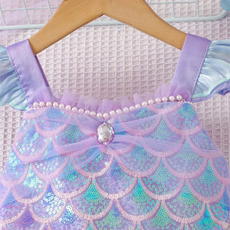 Girls Tulle Dress Princess Kids Fashion Sequined Puffy Ballet Dance Gown Baby Sleeveless Tutu Skirt Christmas Halloween Vestidos