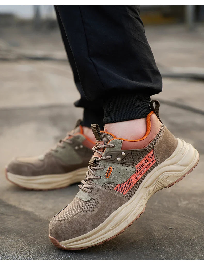 Anti-Puncture Work Shoe For Man  breathable Safety Work Sneakers with iron Toe Indestructible shoes Breathable Work Boots