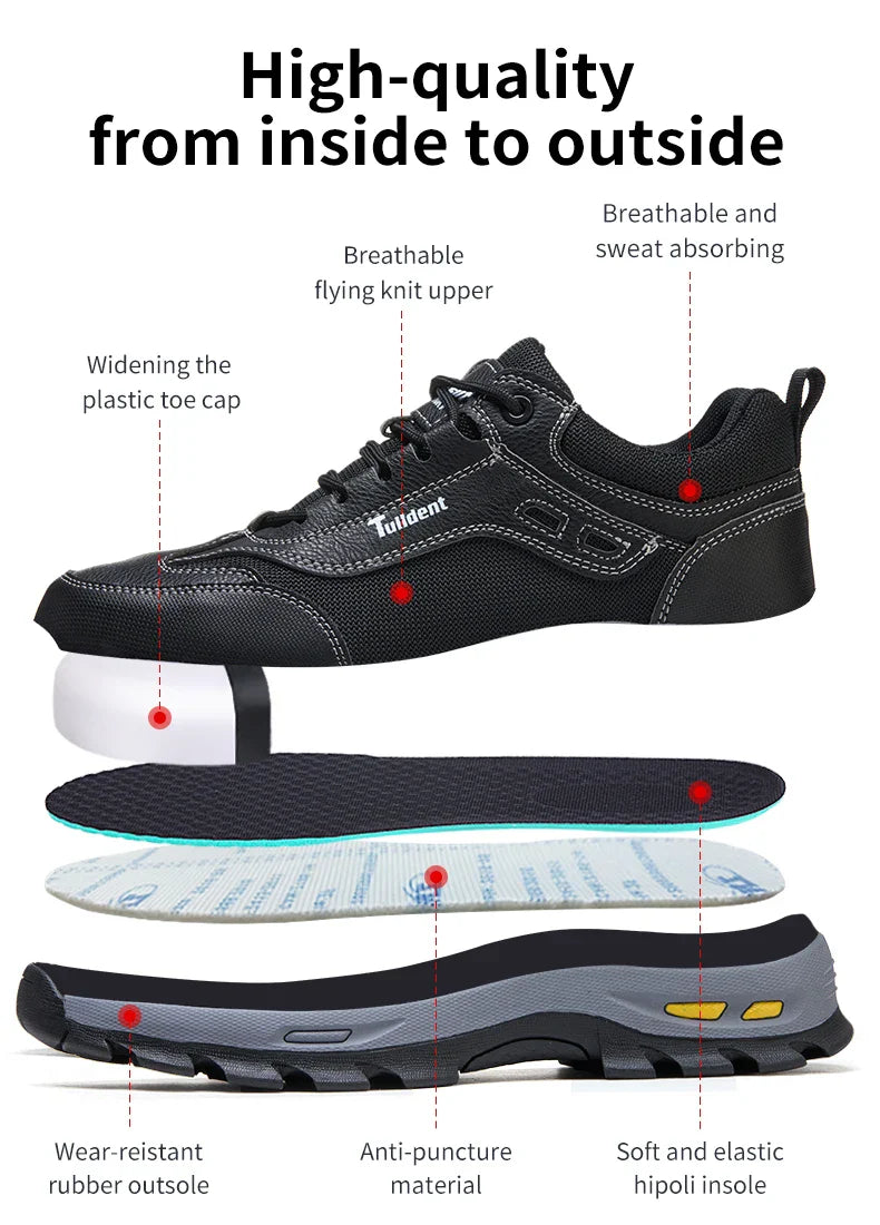 Safety shoes, anti smashing and anti stabbing work shoes, men's protective shoes, lightweight and comfortable protective boots