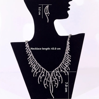 Elegant African Bridal Jewelry Set Cubic Zirconia Party Accessories 2pcs Necklace Set for Women X0546