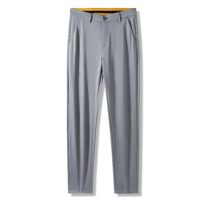 Men Spring Summer Thin Formal Dress Pants High Quality Elastic Waist Business Casual Suit Trousers Work Office Black Long Pants