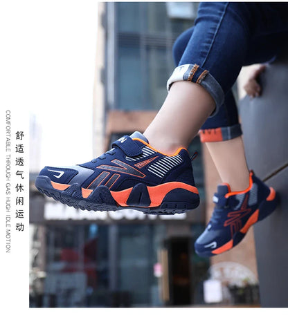 Four Seasons Leather Kids Shoes Non Slip Outdoor Children Walking Sneakers Casual Boys Sport Tennis Size 28-39
