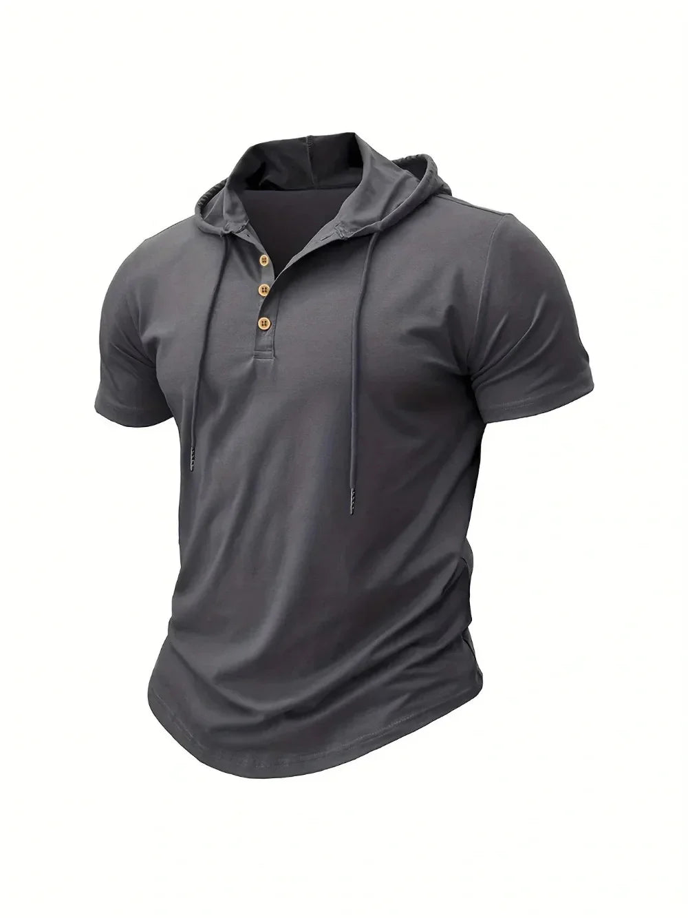 Men T Shirts  Summer Slim Fitness Hooded Short-Sleeved Bodybuilding Quick Dry Tshirt Male Gym Clothes Breathable Sports Tops