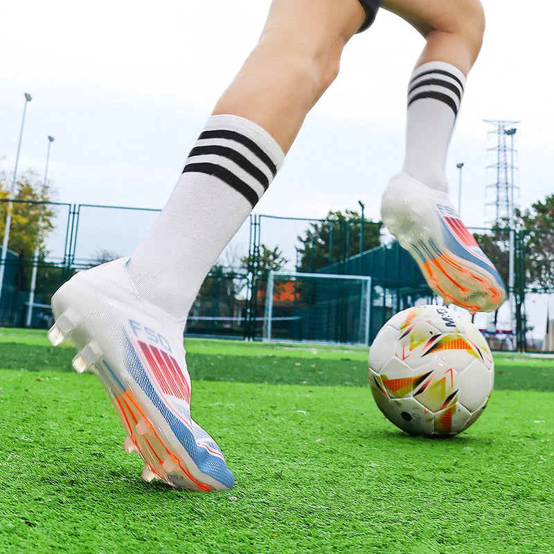 New Men Soccer Shoes Training Boys Sport Football Boots FG/TF Non Slip Match Breathable Adult Long Spikes Cleats Outdoor Sneaker
