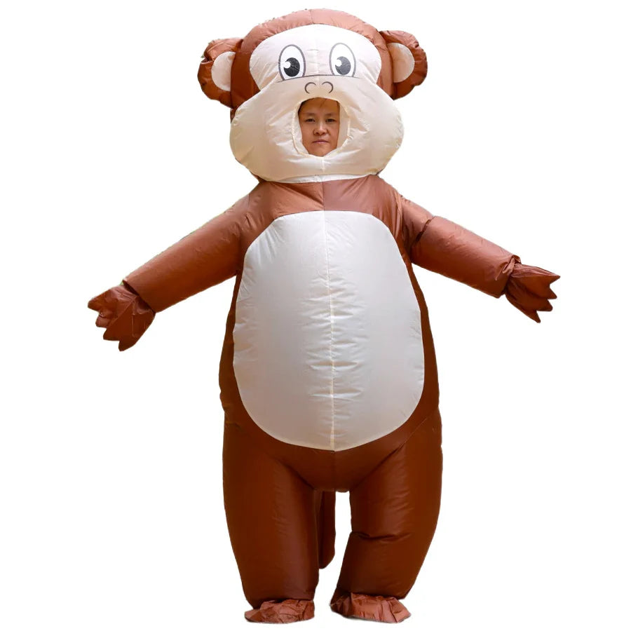 Adult Inflatable Monkey Cosplay Costume Anime mach Set Mascot Halloween Christmas Party Stage Performance