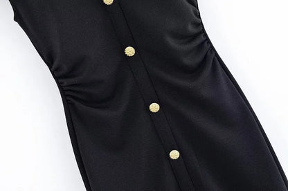 Pleated Midi Dresses for Women Sleeveless Shirt Dress Woman White Black Women's Summer Dress Draped Party Dress Women